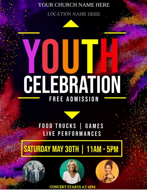 Church Youth Celebration Event Flyer Template Postermywall