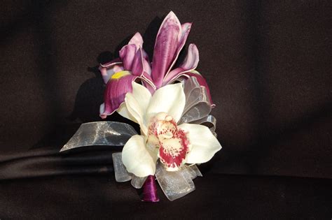 Purple Iris And Cymbidium Orchid Corsage Destination Or Not