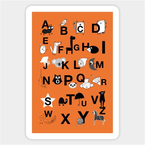 Abc Orange Abc Alphabet Sticker Teepublic