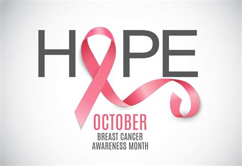 Breast Cancer Awareness Month Pink Ribbon Background Vector By
