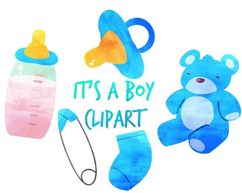 Its A Boy Clipart Boy Baby Shower Clip Art Blue Baby Etsy