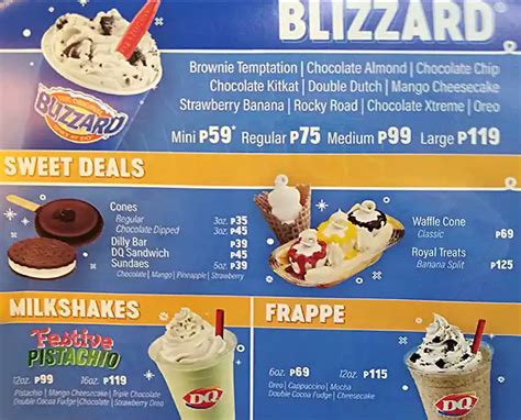 Ice Cream Dq Menu Prices
