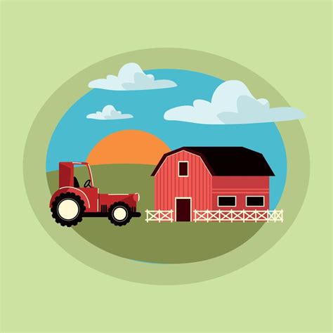 Farm Scene Rural Label 11128883 Vector Art At Vecteezy