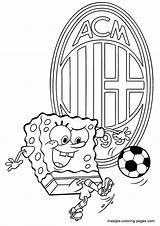 Milan Pages Coloring Ac Spongebob Soccer Playing Logo Club Print Calcio Maatjes Fc sketch template