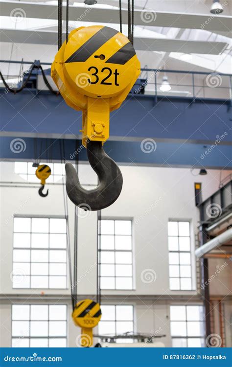 Overhead Crane Hooks Stock Photo Image Of High Closeup 87816362
