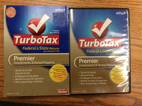 Intuit TurboTax Premier Federal State Investments Rental