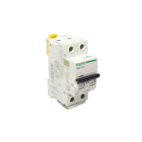 Interruptor Termomagnetico 2x20a 20 10 6ka 240 400 440v Tipo C Ic60n Din A9f74220 Schneider