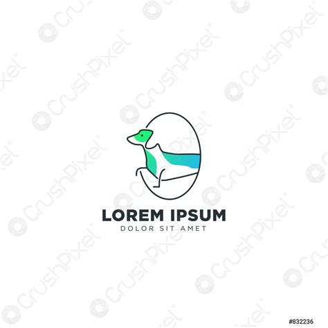 Dog Logo Line Design Concept Vector Icon Element Isolated Stock