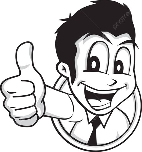 Cartoon Guy Thumbs Up Man Face Thumb Vector Man Face Thumb Png And
