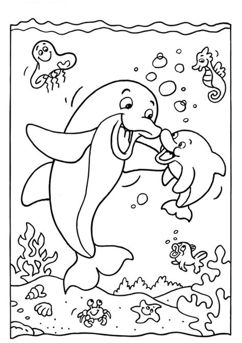 Dolphin Coloring Pages Easy Coloring Pages