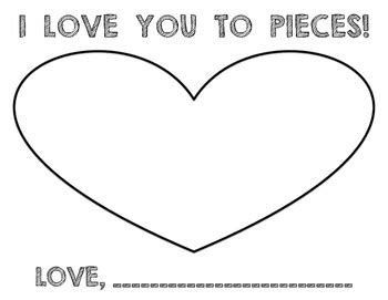 I LOVE YOU TO PIECES - Valentine's Day Craft by Renee Bond | TPT