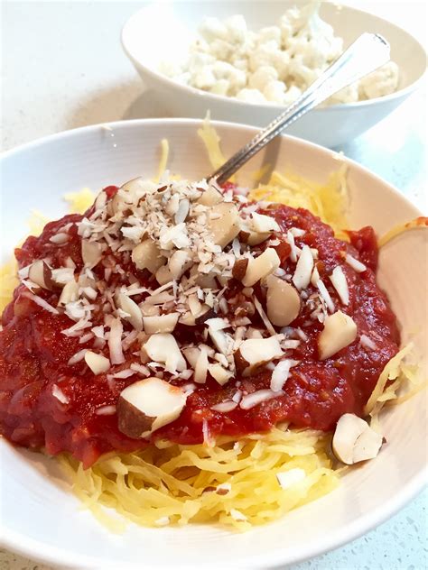 Spaghetti Squash And Tomato Sauce Veganation