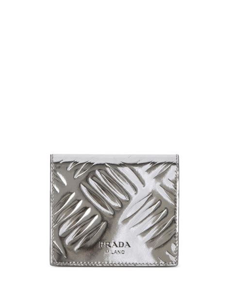 Prada Folded Metallic Leather Cardholder Farfetch