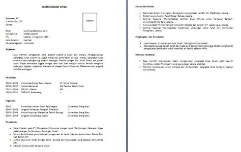 contoh singkat curriculum vitae bahasa indonesia - Info ...