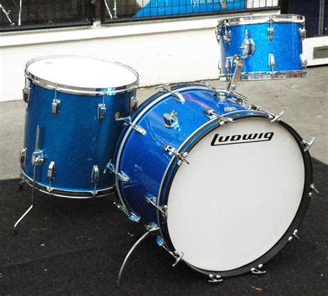 Ludwig Ludwig Shell Pack From The 70s 1970s Blue Sparkle Drum