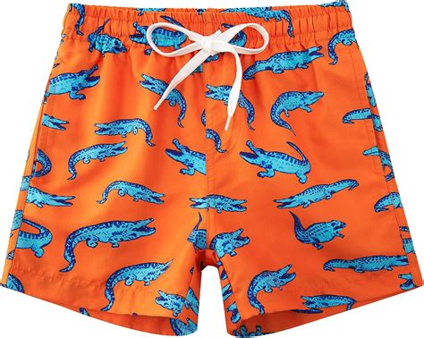 Cozople Boys Swim Trunks Crocodile Graphic Beach Board Shorts Quick Dry