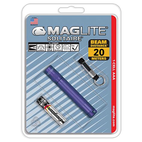Maglite Solitaire 1 Cell Aaa Incandescent Flashlight Purple Clamshell