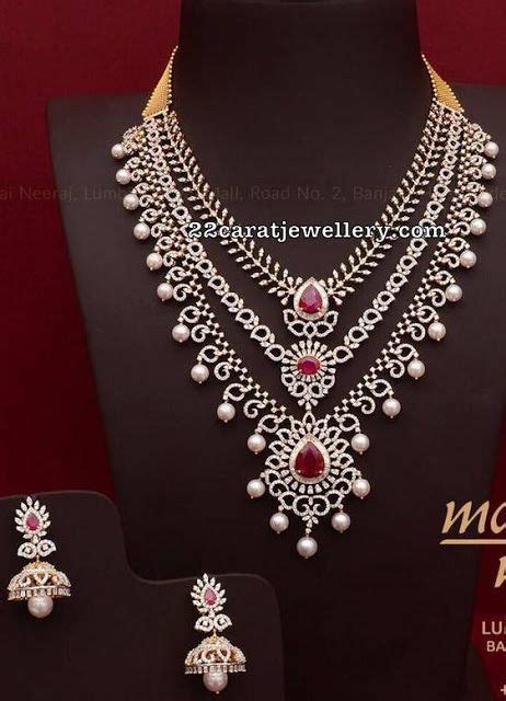 Three Step Diamond Necklace By Mangatrai Neeraj Diamond Wedding