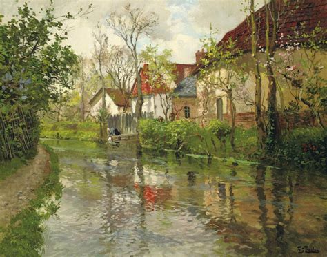 Details About Thaulow Frits Cottages By A River Print 11 X 14 4877