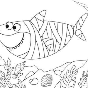 10 Fancy Baby Shark Coloring Pages with Scenes for Little Ones - Mitraland