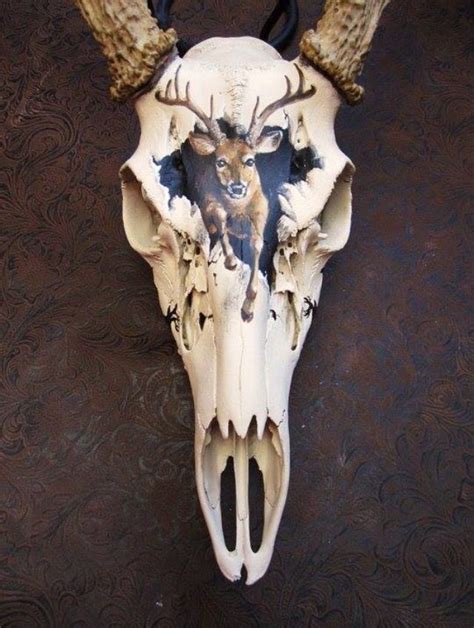 Deer Skull Painted Deer Skulls Deer Skull Art Painted Animal Skulls