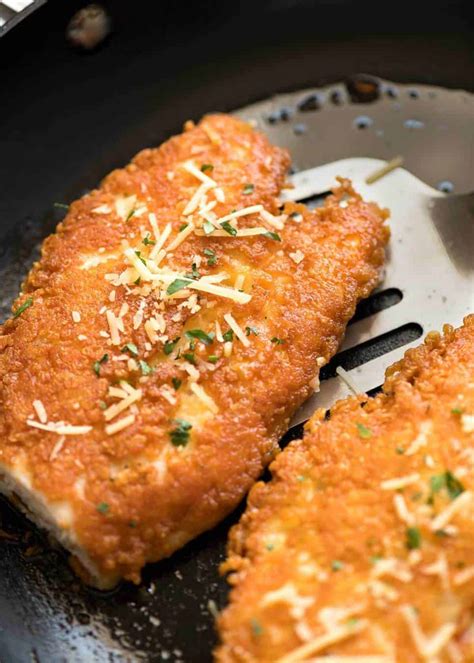 This means that you will need to melt the mozzarella and parmesan cheese directly onto the fried chicken breast. Crispy Parmesan Crusted Chicken Breast | RecipeTin Eats