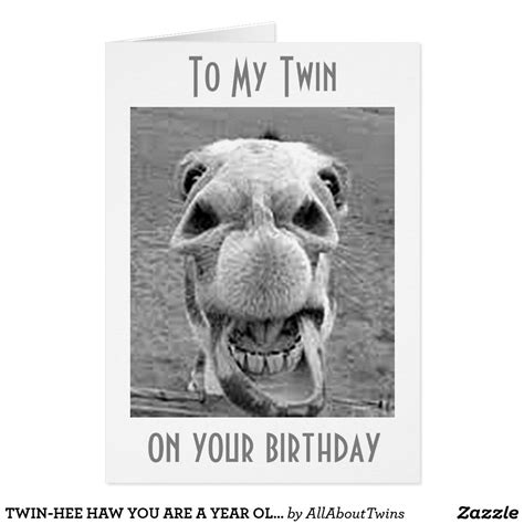 Twin Hee Haw You Are A Year Older Birthday Humor Card Funny Birthday
