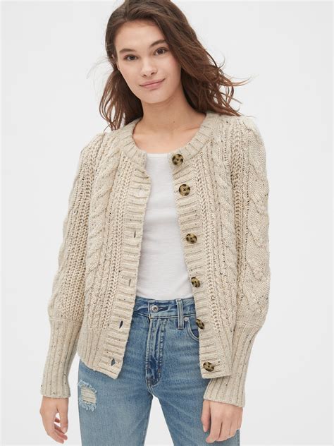 Chunky Cable Knit Cardigan Sweater Gap