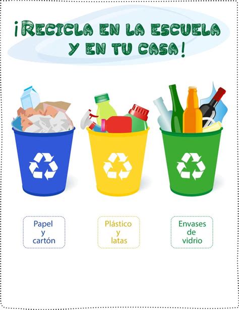 Reciclar En La Casa Y Escuela Cartelera Del Medio Ambiente Educacion