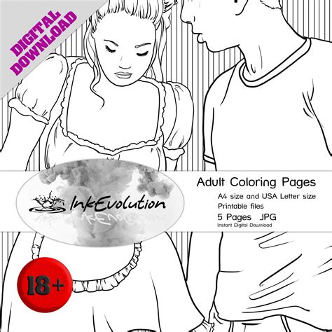 Maid Adult Coloring Page Sex Coloring Page Naughty Coloring Etsy Canada