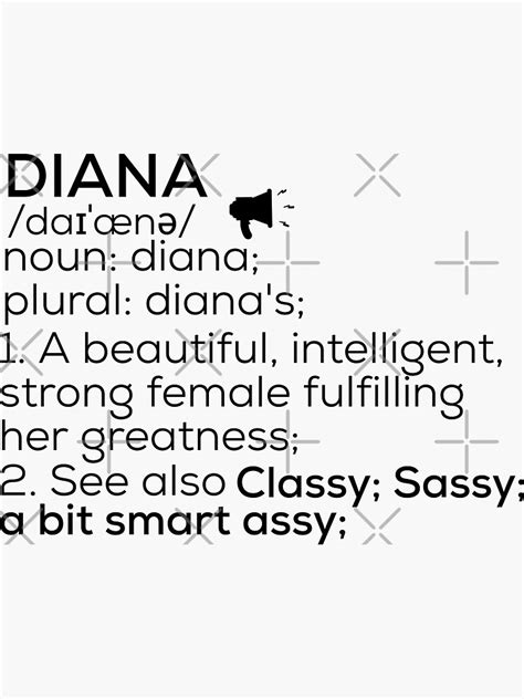 Diana Name Definition Sticker For Sale By Teelogic Redbubble