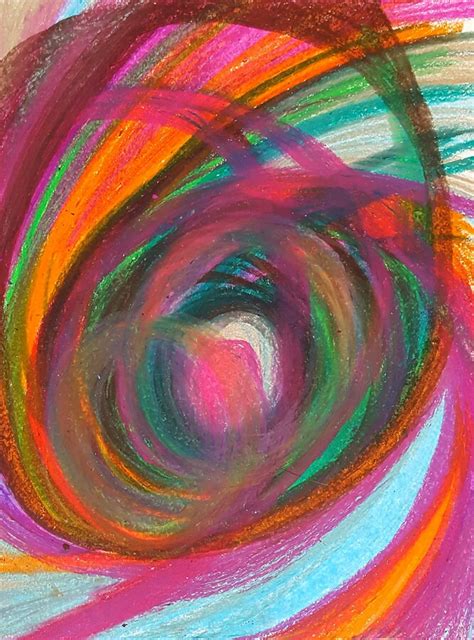 Lapse Abstract Oil Pastel Drawing 9 X 12 Etsy