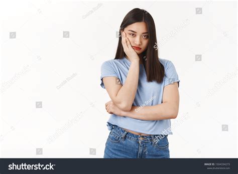 Bored Indifferent Asian Teenage Girl Unwilling Stock Photo 1504334273
