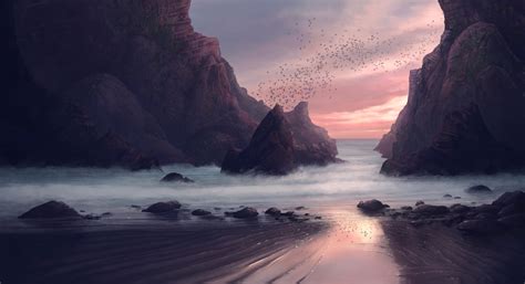 Customize and personalise your desktop, mobile phone and tablet with these free wallpapers! Beach Seaside Digital Painting 4k, HD Nature, 4k ...