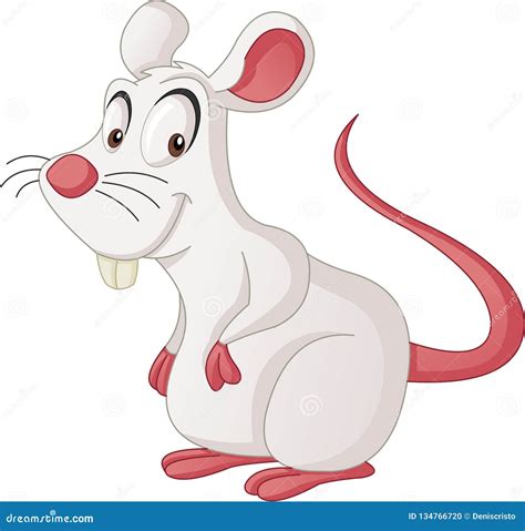 Cartoon Cute Mouse Vector Illustration Of Funny Happy Rat Stock Vector