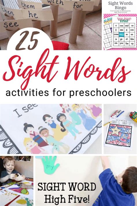 25 Engaging Preschool Sight Words Activities Preschool Sight Words