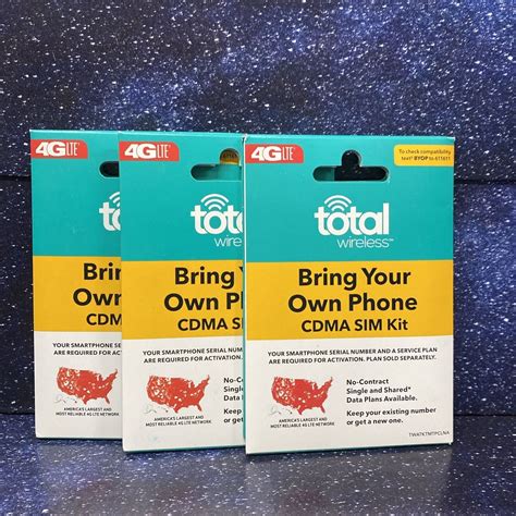 3 X Total Wireless Bring Your Own Phone CDMA Dual SIM kit fits Verizon