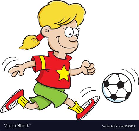 Cartoon Girl Playing Soccer Royalty Free Vector Image