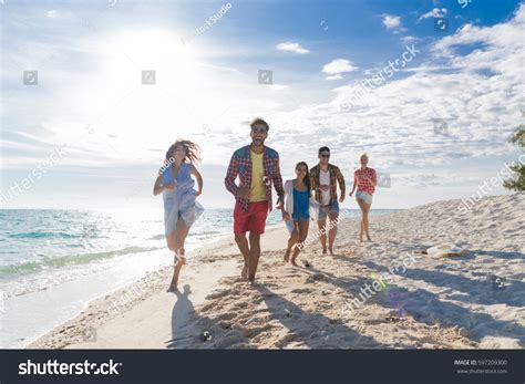 Young People Group On Beach Summer Stock Photo 597209300 Shutterstock