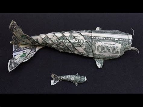And big enough for us to share! Foot Long Money Origami Koi Fish Dollar Bill Art - YouTube ...