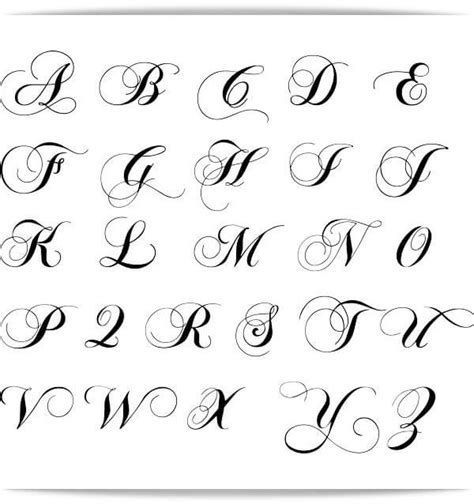 Abecedario En Letra Cursiva 2 Letras Para Tatuajes Tipos De Letras