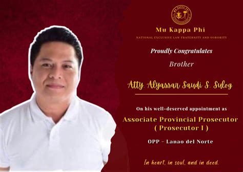 The Noble House Would Like To Congratulate Our Brother Atty Alyassar