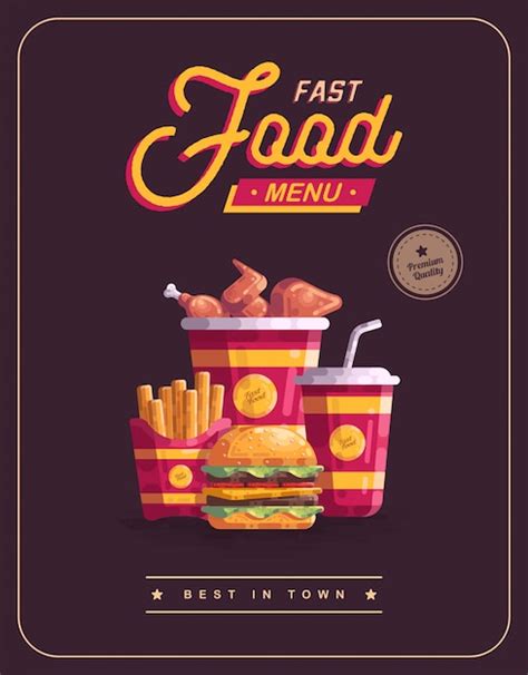 Premium Vector Fast Food Menu Poster Vector Illustration