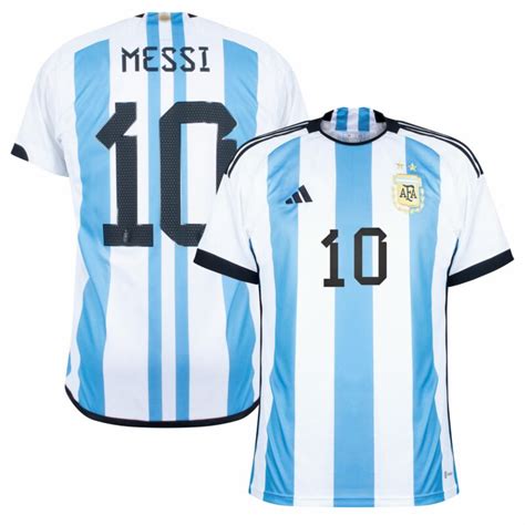 Lionel Messi Argentina 2022 World Cup Match Slim Fit Home Soccer Jersey 2022 23 Au