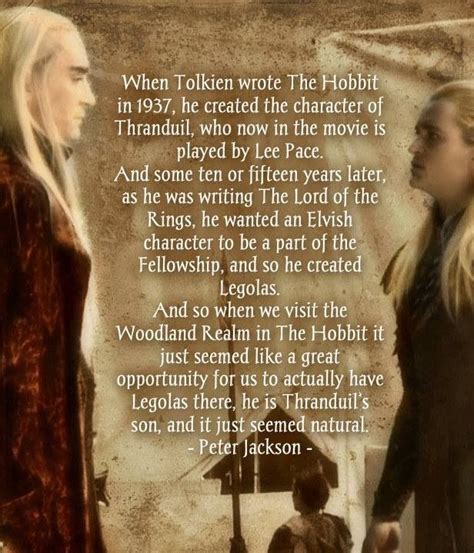 He's trying to bring down the mountain! Legolas & father Thranduil - in The Hobbit he is never called by his name though, only 'The ...