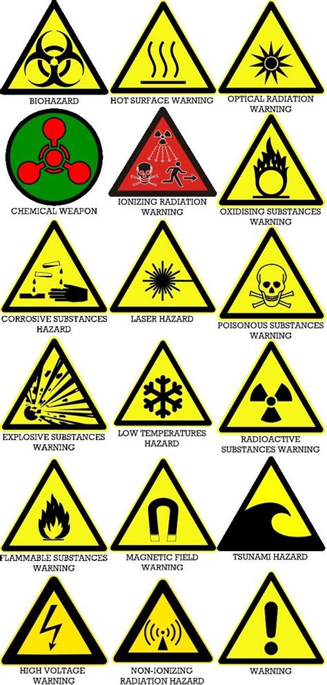 45 200mm Hazard Warning Stickers Dangerous Sign Safety Coshh Haccp