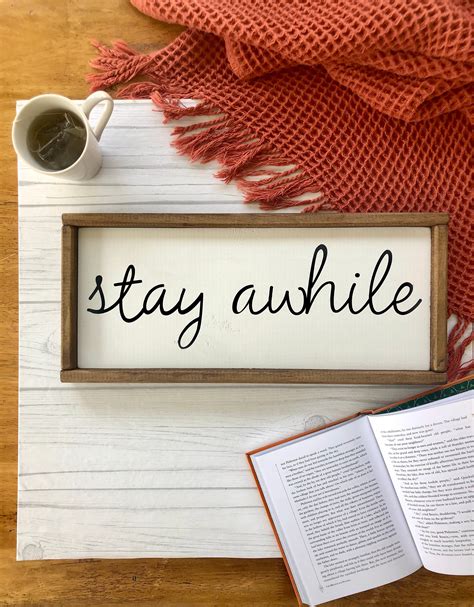 Stay Awhile Sign Stay Awhile Wood Sign Entryway Sign Etsy Denmark