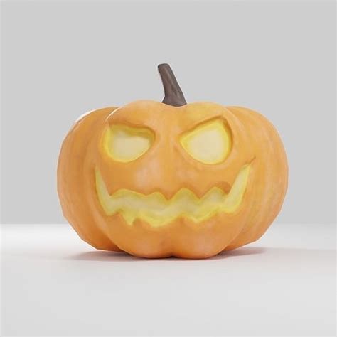 3d Model Halloween Pumpkin Vr Ar Low Poly Cgtrader