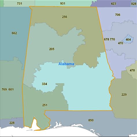 Alabama Area Code Maps Alabama Telephone Area Code Maps