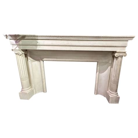 Early 19th Century Greek Revival Kilkenny Marble Fireplace Mantel At